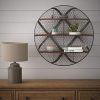 Stone & Beam Rustic Round Metal Mesh Hanging Wall Shelf Unit