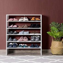 Giantex 3-in-1 Shoe Rack, 5-Tier Shoe Organizer, Wood Storage Shelf for Shoes