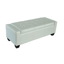 HOMCOM 51" Faux Leather Unique Tufted Storage Bench Ottoman