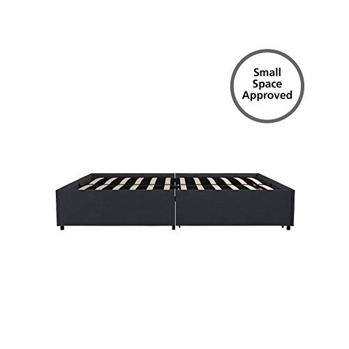 REALROOMS Alden Platform Bed with Storage Drawers, Queen Size Frame