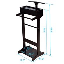 GLS Dark Brown Wood Garment Hat Rack Stand