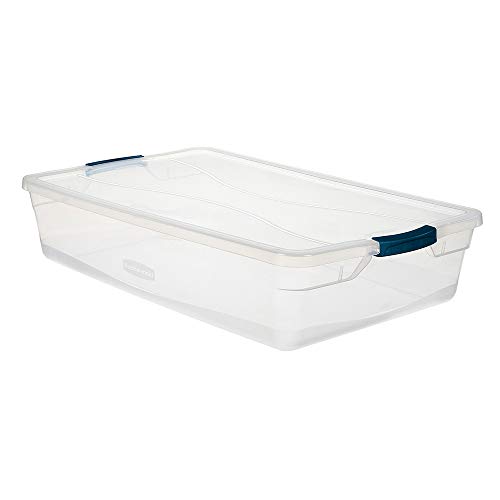 Rubbermaid Cleverstore Clear 41 QT Pack of 6 Stackable Plastic Storage Containers