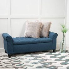 Christopher Knight Home Living Tufted Fabric Armed Storage Bench