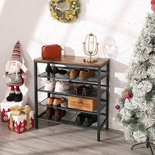 HOOBRO Shoe Rack, 5-Tier Shoe Storage Unit Flat & Slant Adjustable Shoe