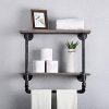 Ucared Industrial Pipe Shelves 2 Tiers Wall Mounted Shelves