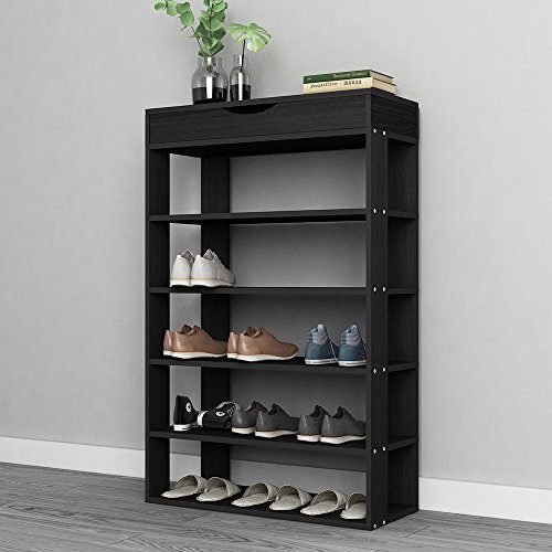 SogesPower 5-Tier Wooden Shoe Rack 29.5 inches Shoe Organizer