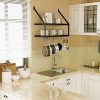 Hoooh Square Grid Wall Mount Pot Rack with 2-Tier 15 Hooks
