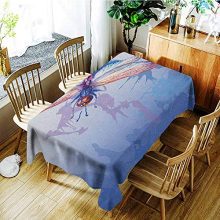 DONEECKL Dragonfly Colorful Tablecloth Protection Table Colorful Purple