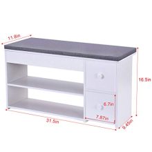 ManxiVoo 2-Tier Shoes Rack Bench Entryway Storage Shoe Organizer
