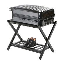 Wood Luggage Rack Folding Stand Shelf Suitcase Bag Storage
