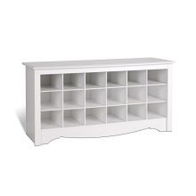 White Shoe Storage Cubbie Bench