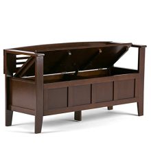 Simpli Home Adams Solid Wood 48 inch Wide Rustic Entryway Storage Bench
