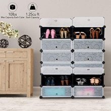 Tangkula Shoe Rack 12-Cube DIY Plastic Shoe Cabinet Storage
