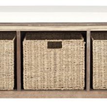 Safavieh American Homes Collection Lonan Grey and White Wicker Storage Bench