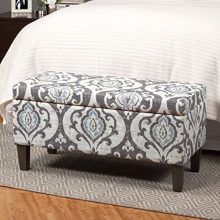 HomePop Large Upholstered Rectangular Storage Ottoman Bench