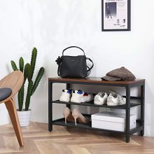 HOOBRO Shoe Bench, 3-Tier Shoe Rack, Industrial Shoe Storage Unit Flat