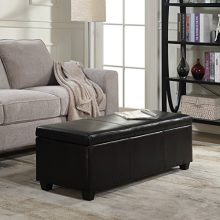 BELLEZE 48" inch Long Rectangular Upholstered Storage Elegant Ottoman Bench