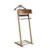 Newport Wood Valet with Curved Hanger, Felt Trays, and Shoe Rack