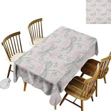 GUUVOR Dragonfly 3D Printed Long Tablecloth Shabby Chic Roses