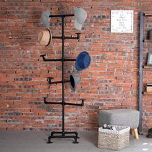 MyGift Industrial 70-Inch Black Metal Pipe Freestanding
