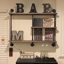 GWH Industrial Pipe Shelving Wall Mounted,Wall Shelf Unit Bookshelf