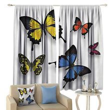 Tidefree Decor Curtains Butterfly Various Colorful Butterflies Pattern and Moths