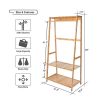 Ufine Bamboo Clothing Garment Rack Heavy Duty Coat Hanging Rack