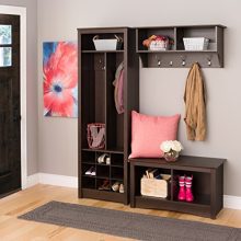Prepac Space Saving Entryway Organizer With Shoe Storage, Espresso