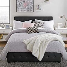 DHP Cambridge Upholstered Faux Leather Platform Bed