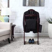 Wardrobe Organization with the Proman Products Wardrobe Valet - Mahogany Elegance