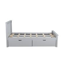 Max & Lily Solid Wood Twin Bed with Under-Bed Storage Drawers – High Weight Capacity, No Box Spring Needed