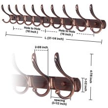 Dseap Wall Mounted Coat Racks: 16" Hole Spacing, 37-1/4"Long