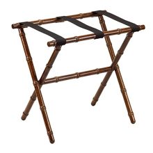 Fine Folding Furniture Dark Walnut Bamboo Shaped Luggage Rack