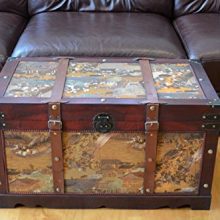 Styled Shopping Ancient City Large Wood Storage Trunk Wooden Treasure Chest