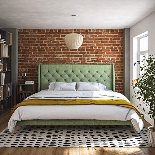 Novogratz Her Her Majesty Bed, King, Light Green