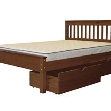 Bedz King Mission Style Full Bed with 2 Under Bed Drawers