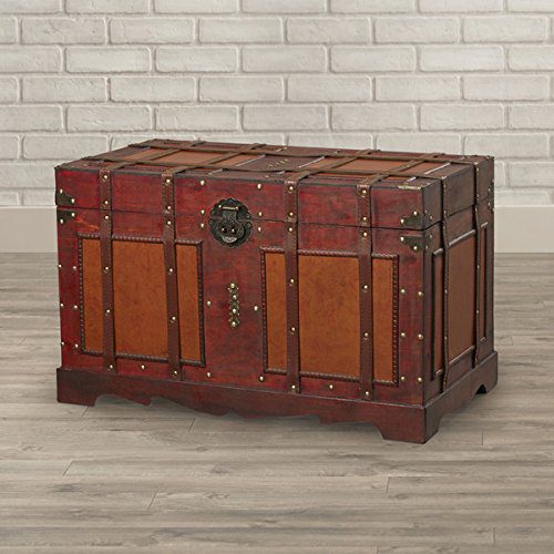 Vintiquewise(TM) Antique Style Steamer Trunk