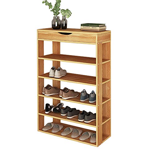 sogesfurniture Shoe Rack 29.5 Inches 5 Tier Free Standing Wooden Shoe