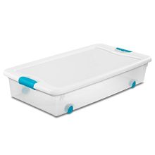 Sterilite quart/53 L Wheeled Latching Box with Clear Base