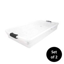 HOMZ Clear underbed Storage Container with lid, 60 Quart