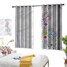Marshome Sliding Curtains Surreal Floral Moth Motifs Privacy Protection