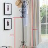 Kings Brand Texture Black Metal Coat Rack & Hat Stand