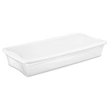 Sterilite Quart/39 Liter Underbed Storage Box, Clear with White Lid