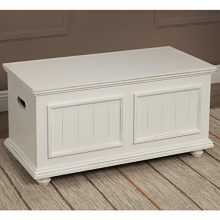 HomePop Notting Hill Wood Storage Trunk  with Hinged Lid