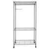 Festnight 3-Tier Rolling Clothes Garment Rack with Shoe Shelf and Hooks Portable