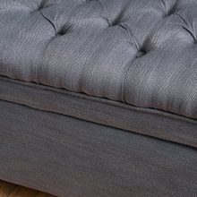 Christopher Knight Home Living Sheffield Tufted Fabric Gray Storage Ottoman