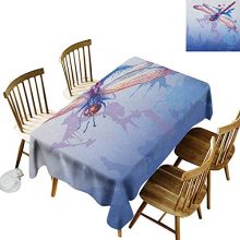 DONEECKL Dragonfly Colorful Tablecloth Protection Table Colorful Purple