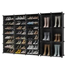 KOUSI 72-Pairs Modular Shoe Organizer with Adjustable Compartments and Stylish Design