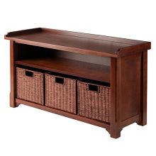 Winsome Wood MilanWood Storage Bench in Antique Walnut Finish