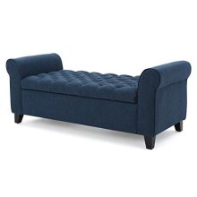 Christopher Knight Home Living Tufted Fabric Armed Storage Bench